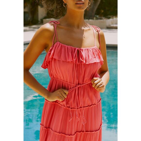 NWT Anthropologie Pink Maxi Dress - Large - Picture 4 of 6